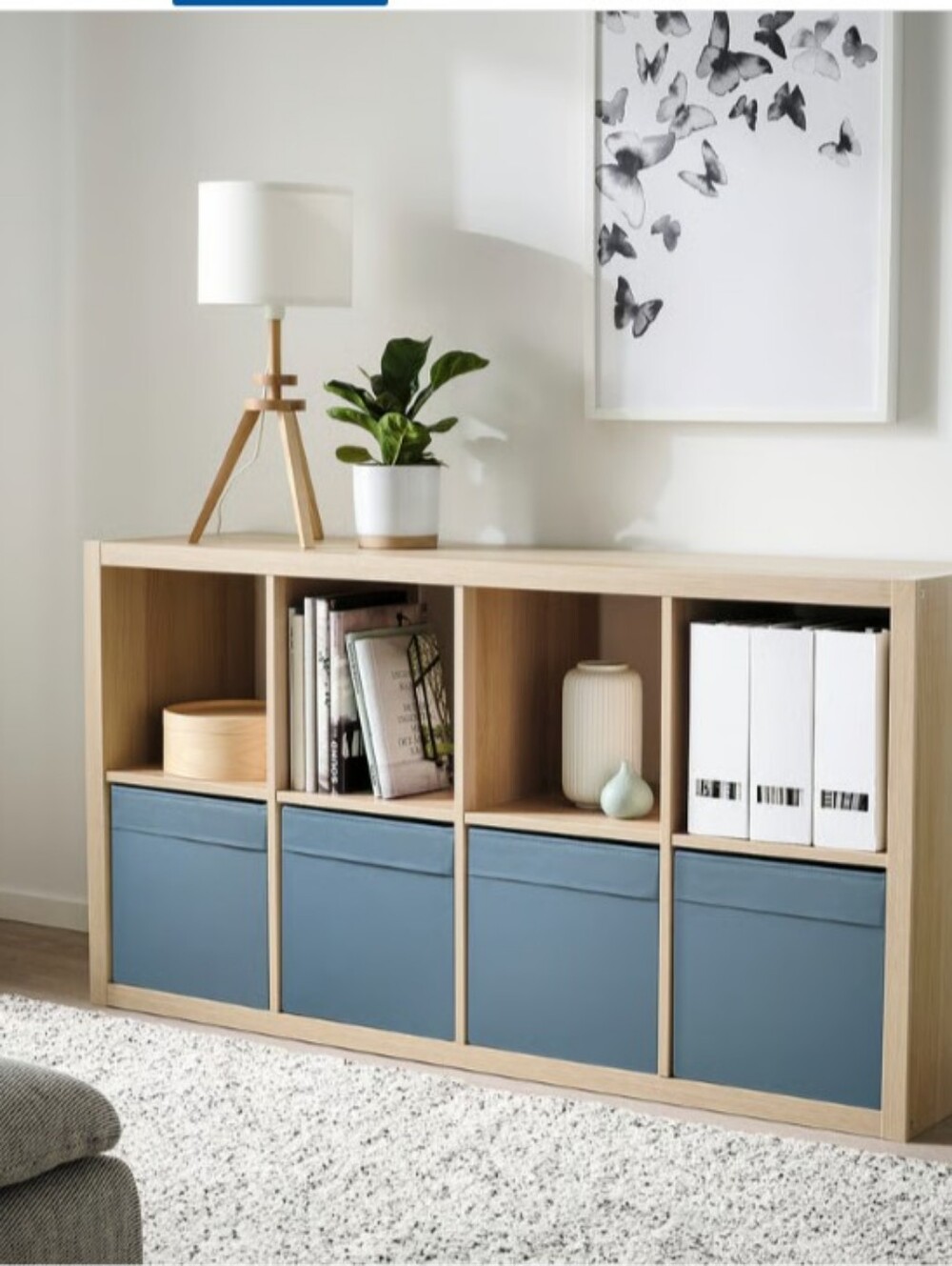2 IKEA Drona Blue Fabric Storage Bins for Cube Organizer